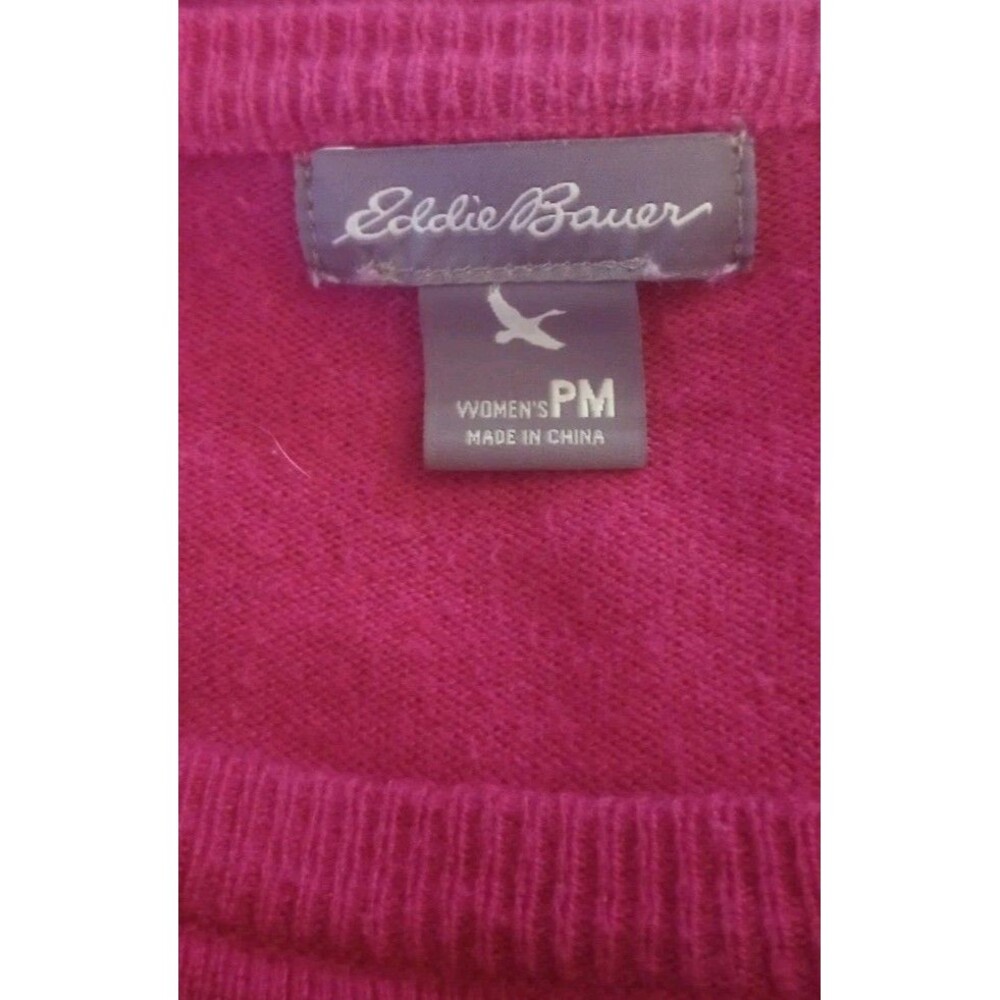 Eddie Bauer Sweater Lot Of 2 Lightweight Stripe Pink Yellow Size Petite Medium - Picture 7 of 10